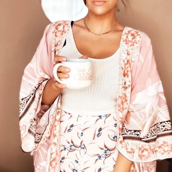 New Bohemian Mixed Print Kimono - Picture 5 of 10
